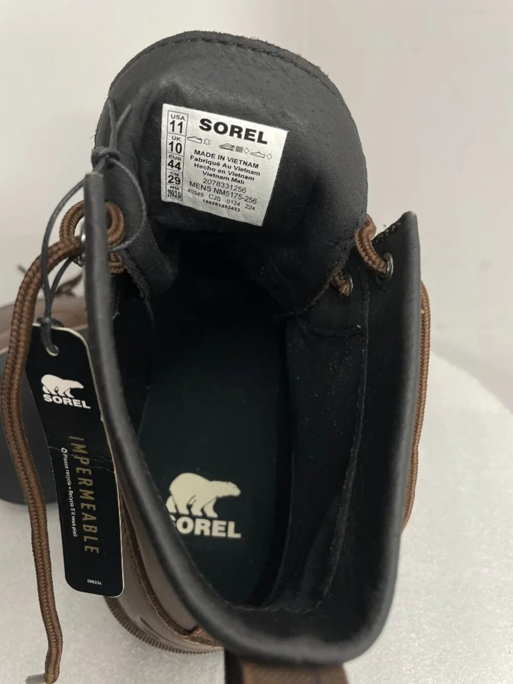 Sorel Slabtown 62 Moc Waterproof Leather Brown Boots Men's 11 NEW